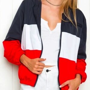 Brandy Melville Red White Blue Windbreaker